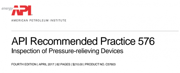 API发布RP 576第四版，减压装置的检验